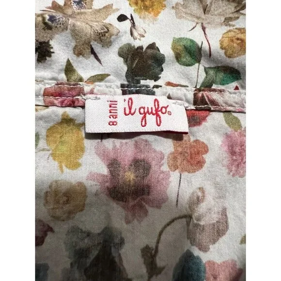 il gufo | Girls Long Sleeve Button Down Floral Fall Autumn Scenery Sz 8 - Picture 4 of 7